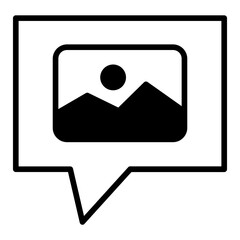 Image Chat solid glyph icon