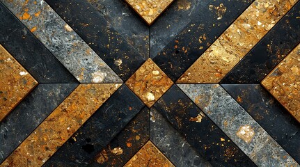 Grey stone tiles and gold, background, graphic recourse