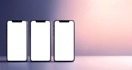 Smartphone with cutout on dark background, PNG file. Mockup template, transparent screen