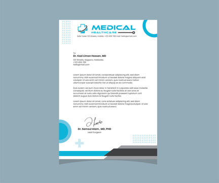 Doctor letterhead design template, medical letterhead, a4 clinic and healthcare and doctor prescription pad