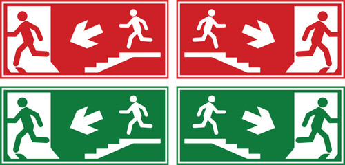 Collection Emergency fire exit sign, Emergency sign, Emergency exit, Emergency Exit sign board, Green and Red emergency exit sign, Fire sign