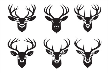 A stylized silhouette of a deer head with antlers