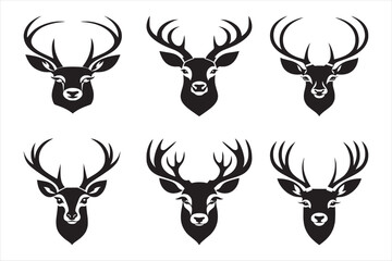 A stylized silhouette of a deer head with antlers