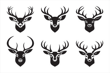 A stylized silhouette of a deer head with antlers