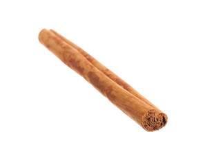 Dry aromatic cinnamon stick isolated on white