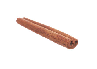 Dry aromatic cinnamon stick isolated on white