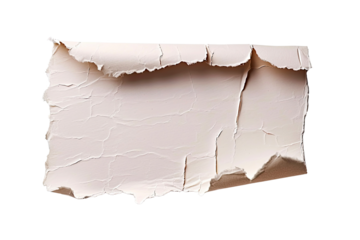 Ripped paper tear from notebook or sheet isolated on transparent png background, cutout paper, blank note piece,