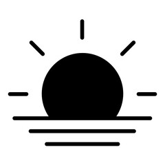 Sunset solid glyph icon
