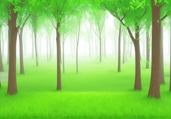 Obraz premium Forest on transparent background 3d rendering