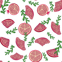 Pomegranate pattern, Happy and sweet New Year Shana Tova with pomegranates and seeds