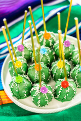 Delicious cactus cake pops for Cinco de Mayo celebration