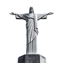 Christ the Redeemer statue of Jesus Christ in Rio de Janeiro isolated