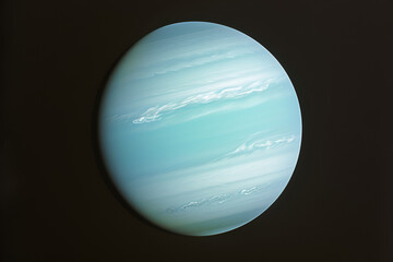 Uranus-like planet on the dark background