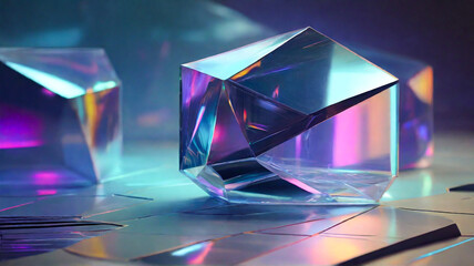 3D holographic abstract wallpaper background
