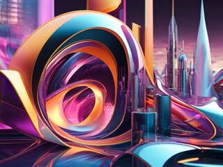 3D holographic abstract wallpaper background