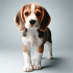 beagle puppy sitting on floor