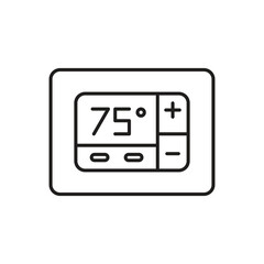 Thermostat icon, Digital thermostat symbol, isolated on white background. vector illustration