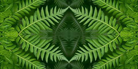 pattern of delicate fern leaves in shades of green