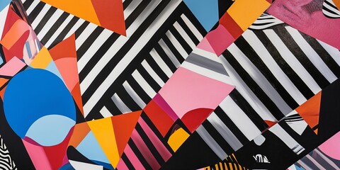 Bold and vibrant geometric patterns in contrasting colors - obrazy, fototapety, plakaty