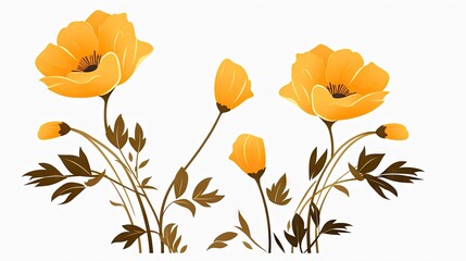 Fototapeta na wymiar vibrant beauty of a golden poppy or California poppy flower as a flowering plant.