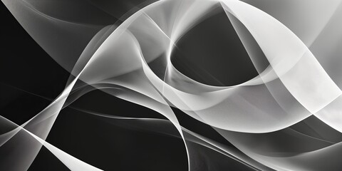minimalistic composition of intersecting lines and curves in shades of black and white