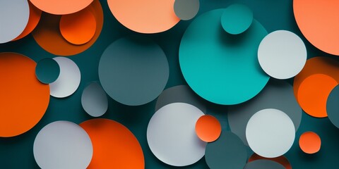 A minimalist composition of intersecting circles in various sizes - obrazy, fototapety, plakaty