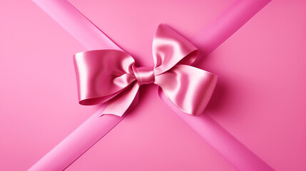 Pink bow on a pink background. 