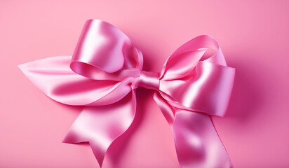 Pink bow on a pink background.