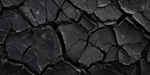 black cracked surface - obrazy, fototapety, plakaty