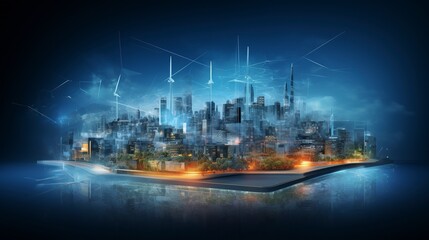 Obraz premium Data Metropolis: Connectivity and Future Technology