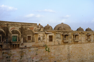 Fototapeta premium Stone Jarokha windows at Sarkhej, Ahmedabad, India
