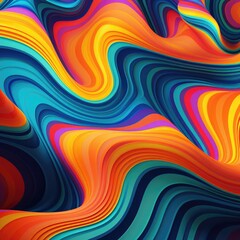 disco style background with abstract bright colored wavy lines