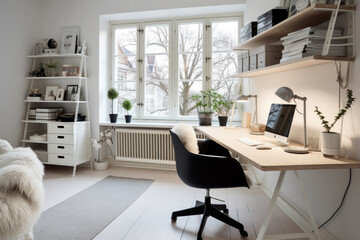 Fototapeta na wymiar Modern interior working environment setup