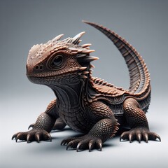 Fototapeta premium A cute little dragon on white