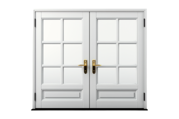 Aluminium Door on Transparent background.