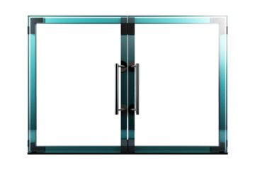 Aluminium Glass Door on Transparent background.