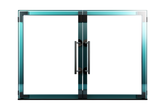Aluminium Glass Door on Transparent background.