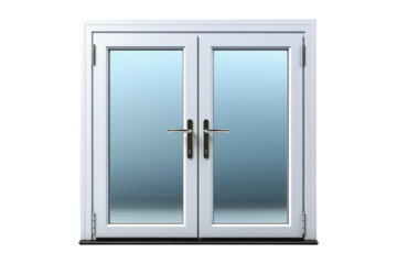 Aluminum Hinged Door on transparent background.