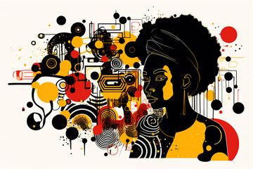 Vibrant Afrocentric Heritage Illustration. African American History or Black History Month concept