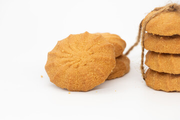 cookies or biscuits, traditional dessert, nutrition snack, dessert or breakfast food isolated on white background