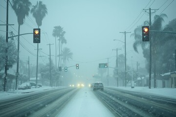 a snow storm in los angeles california 