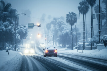 a snow storm in los angeles california 