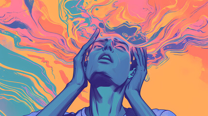an illustration of anxiety as digital art
