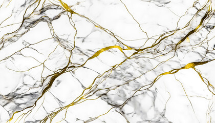 White marble texture with gold veins with a luxurious backdrop. (Version 4) - Generative AI