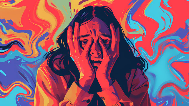 an illustration of anxiety as digital art