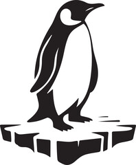 penguin silhouette vector illustration 