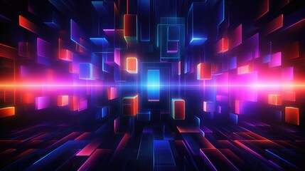abstract background with neon lights and shapes, modern and dynamic background, science and technology concept, futuristic styled backdrop