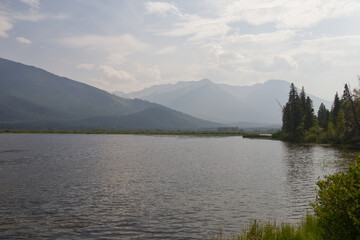 Vermillion Lakes on a Smoky Summer Day