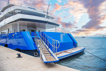 Gangway of a yacht or ship.