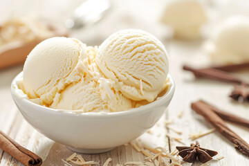 Vanilla Ice Cream with Vanilla Background